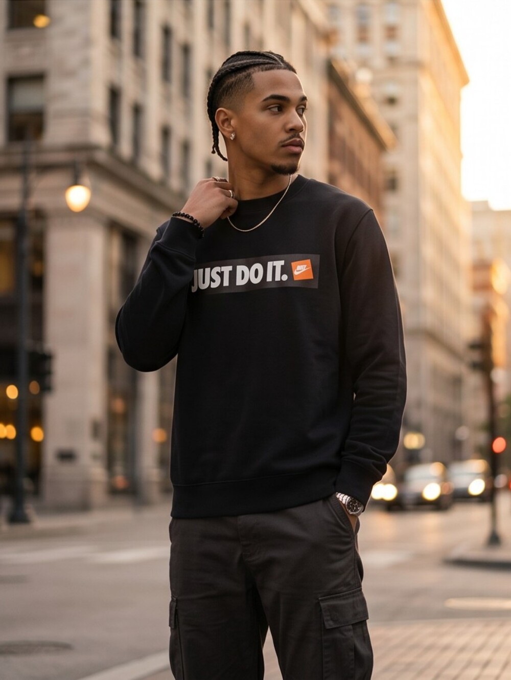 Nike Black and White Sweater